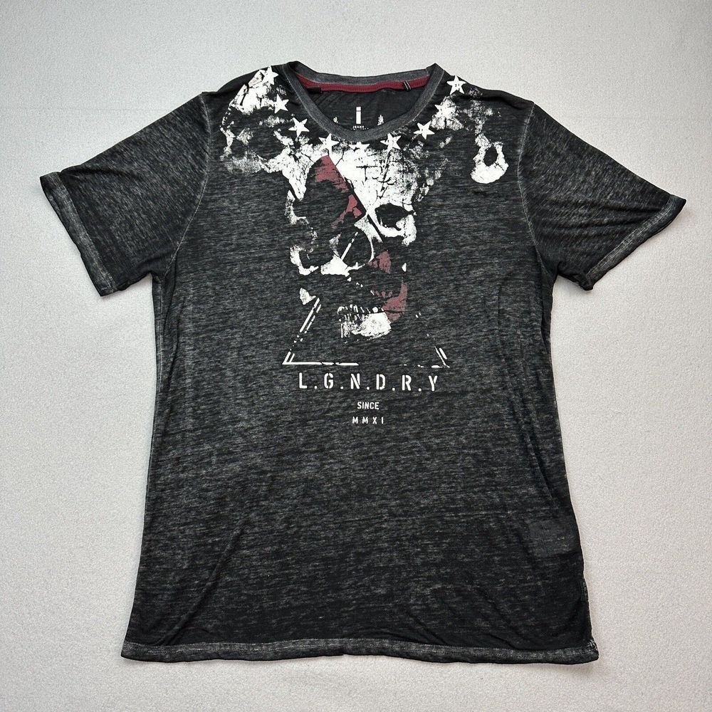 I Jeans By Buffalo Shirt Men’s XL Black Lightweight Skull Goth Graphic MMA